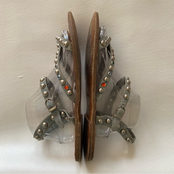 Golden Goose Women’s 41 Or 10 Studded Suede Strappy Sandal Authentic - Picture 9 of 12